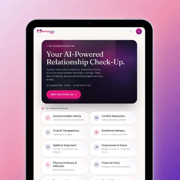 MarriageWorks Foundations programme, a structured self-paced marriage growth experience with personalised lessons and progress tracking
